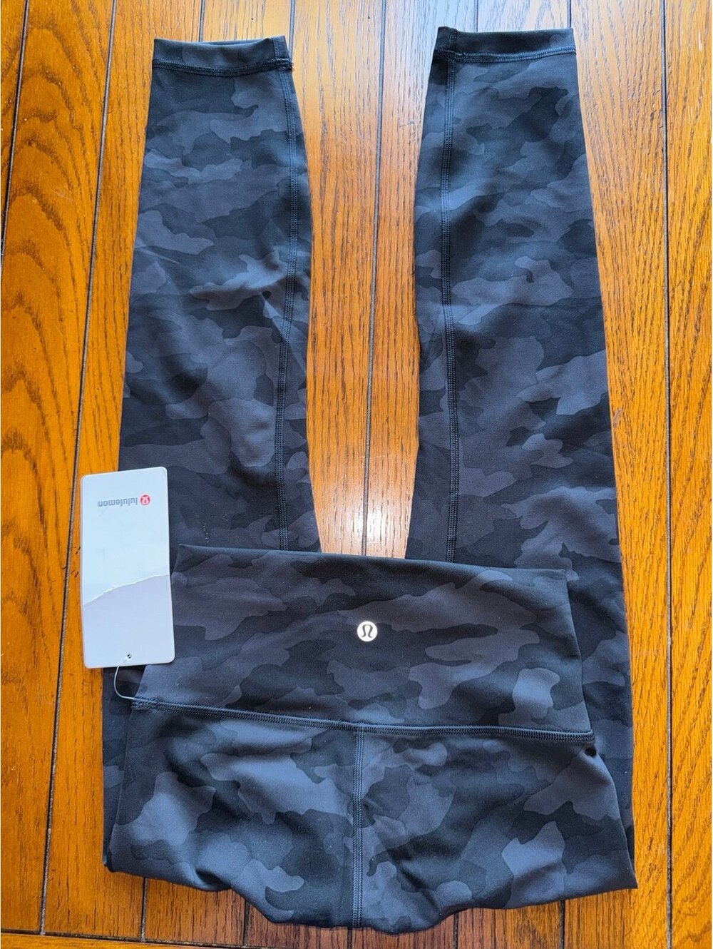 Lululemon Wunder Train High Rise 25โ Heritage Camo Deep Coal Black Size 4 NWT